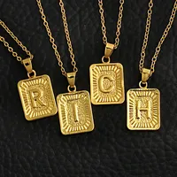 الذهب علامة قلادة قلادة 26 الإنجليزية الحروف الهجائية القلائد a-z الحروف الأولية المختنق قلادة الرجال الأزياء الهيب هوب مجوهرات هدايا للنساء