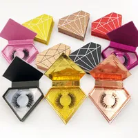 Las pestañas de visón 3D con la caja de embalaje de la pestaña falsa, las cajas de regalo de la caja de los ojos largos naturales de la caja de diamante pueden personalizar el logotipo personalizado