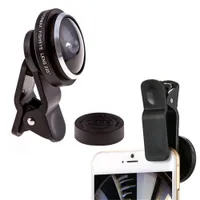 Süper 235 ° Klipsli Balık Gözü Kamera Aksesuarları Geniş Açı Lens Kitleri Samsung iPhone Smartphone Için Yüksek Kalite Evrensel Özçekim Lens