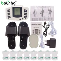 Beurha Electrical Muscle Stimulator Russian Button Therapy Massager Pulse Tens Acupuncture Full Body Massage Relax Care 16 Pads
