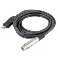 60pcs USB Mâle à XLR Câble de microphone femelle 3M Adaptateur audio Câble d'extension audio noir