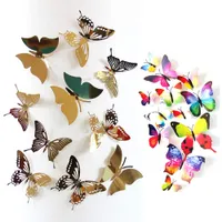 22st 3D Butterfly Wall Stickers Butterfly Väggdekaler Avtagbara DIY Heminredningar Konstmålningar
