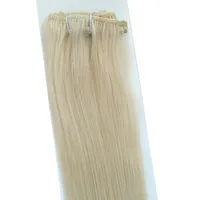 Clip Elibess Marca diritto di seta dei capelli brasiliani Biondo Platino Colore 60 dei capelli umani nelle estensioni 70 Gram 12 a 24 inche, DHL libero