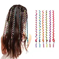 6 paketi Gökkuşağı Renk Bandı Kadın Kız Saç Şekillendirici Twister Klip Braider Aracı DIY Aksesuarları