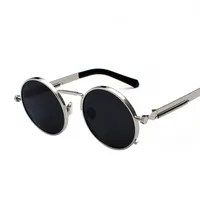 Retro стимпанка модные солнцезащитные очков для мужчин и женщин круглого панка очки унисекс улицы готических солнцезащитных óculos-де-золь