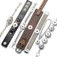 10pcs / lot neue Ingwerkeks Armband Frauen Austauschbare Schmuck Fit 18mm-Verschluss-Knopf-Weinlese-Verschluss-Charme-Kristall-Armband-Armbänder
