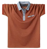 Мужская рубашка Polo Мужской контрастные рубашки поло хлопчатобумажную рубашку поло 6xl плюс размер повседневная классическая летняя мужская мужская одежда карманные топы тройки CX200630