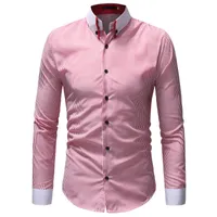 Mäns Klänning Tröjor Mens Skjorta Små Stripe 2021 Mode Långärmad Casual Bomull Business Social Kläder