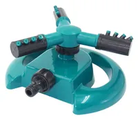 3 Nozzle Water Sprinkler 360도 자동 회전 큰 포크 스프링클러 가든 관개 플라스틱 잔디 잔디 원 예
