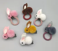 韓国の髪のクリップの動物のウサギのヘアピンの女の子のヘアアクセサリー3 dぬいぐるみウサギの耳かわいい子供の赤ちゃんの髪のクリップ