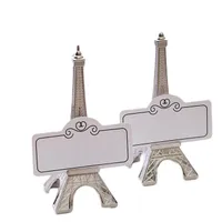 TRASPORTO LIBERO Evening in Holder Parigi mini Torre Eiffel Argento-Fine carta del posto di cerimonia nuziale unico favori di titolari delle carte da tavola