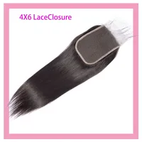 Brazilian Virgin Hair 4X6 Lace Closure 4*6 Lace Size Straight Human Hair Top Closures Middle Three Free Part Straight 8-20"