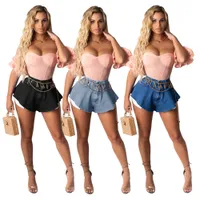 Модный дизайн женские шорты высокой талии джинсовые расхотки шорты три цвета сексуальные девушки личности самые горячие шорты летние новые прибытия