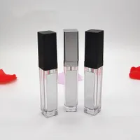 7ml LED Vuoti vuoti Lip Gloss Tubi quadrati trasparenti Lipgloss Riepilabili Bottiglie Contenitore Contenitore Trucco di plastica Confezionamento con specchio e luce DHL GRATIS