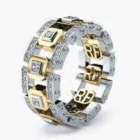 Gold und Silber Mix Farbe Two Tone Gold Ringe für Männer Frauen Fashion Design Moderne Schmuck New Lady Zubehör Ring Geschenk