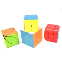 Скорость Куб Набор из 4, 2x2x2 3x3x3 трехгранника Ivy Leaf 5x5x5 Cube Stickerless Magic Cube Головоломки Логические игрушки Подарочные коробки