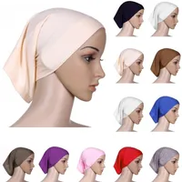 이슬람 여성 안쪽 히 자브 헤드 스카프 모자 이슬람어 밑돌 모자 닌자 라마단 스트레치 코튼 보닛 캡