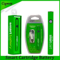 Najnowszy Smart Cart Battery Vape 510 Wkłady gwintowe 380 mah Variable Voltage Podgrzewanie baterii SmartCart z prawem ładowarki USB