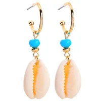 Wysokiej jakości francuski styl morski ślimak skorupa Dangle kolczyki dla kobiet biżuteria prezent urodzinowy