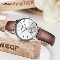 Longbo Luxury Quartz Assista Casual Fashion Leather Siss Watches Men Women Casal Watch Sports Analog Wristwatch 80286