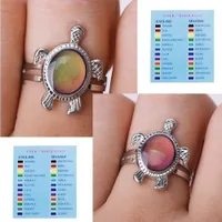 Cute Tortoise Color Change Mood Ring Emotion Feeling Changeable Ring Temperature Control Color Adjustable Rings for Man Woman