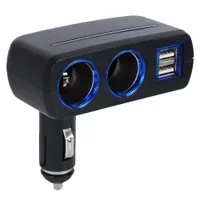 Универсальные 2 способа автомобиля Auto Cigarette Light Dual USB зарядное устройство сокет адаптер питания 2.1A / 1.0A 80W Splitter зарядное устройство 12V