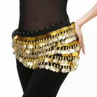 Lady Women Belly Dance Costume Bellydance Hip Bufanda Banco Dancing Cinturón con monedas de oro Adulto Cadena Cadena Accesorios Dancwear