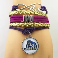 Gioielli alla moda JMU Dukes Football Football Bracelet Charm Amicizia Bracciali B09243