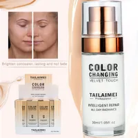 30ml TLM Color Mudando Fundação Líquida Para Pele Cobertura Completa Creme Sunscreen Longo Sunscreen Impermeável Makeup