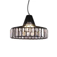 Nordisk postmodern järn svart kristallskugga ljuskrona modern vardagsrum kristall hängande lampa lamparas de techo colgante myy