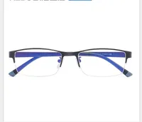 Erkekler için yeni Metal Yarım Çerçeve Olta Düz Gözlük Iş Mavi Geçirmez Gözlük Kare Düz Gözlük