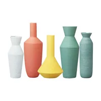 Vasos de cerâmica inspirados em Morandi desenho de arame artesanal Matt Solid Color Vas