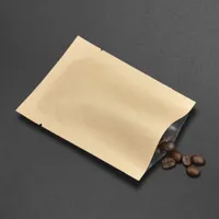 Multi-Size Płaskie otwarte Top Kraft Paper Packaging Torby Próżniowe Przechowywanie Żywności Wouch Open Top Aluminium Folia Coffee Herbata Powder Dysalitery Pack Bag