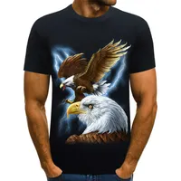 뜨거운 판매 3D 인쇄 망 T 셔츠 새로운 유행 짧은 소매 T 셔츠 남자 상표 O-Neck 적당 t- 셔츠 참신 남자 Tshirt Homme 큰 비행 호크스