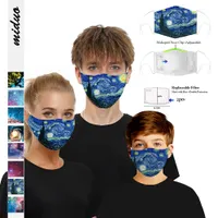 US Ship The Starry Night US Flag Printed Designer Face Masks Stars and Stripes Face Mouth Mask Outdoor Cycling Sports Dust-proof Masks