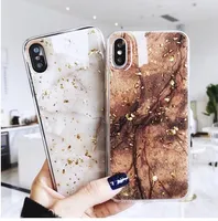 Luxe Gold Folie Bling Marble Phone Cases voor iPhone X 10 Cover Soft TPU voor iPhone XR XS MAX 7 8 6 6S Plus Glitter Case Coque