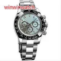 Cheap Men&#039;s Mechanical Movement watch blue Dial 40MM Mens Cosmograph Watches Men Ceramic Bezel Full Steel Wristwatches