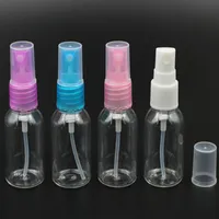 100PC / Lot Mini Plastic Transparent 30ml Pet Bottle Flytande Pump Perfume Refillerbar Flaska Atomizer Spray