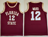 Бывшего Советского Союза штата Флорида семинолы колледж Чарли Уорд #12 темно-бордовый ретро баскетбол Джерси мужская сшитые на заказ Имя номер кофта