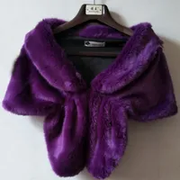 Roxo Fur Xaile curto Faux Coelho Jacket Fur Wraps nupcial Mulheres Cape Fourrure Feather nupcial do Cabo