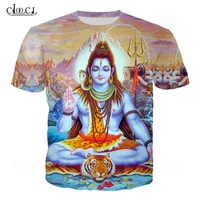 힌두교의 신 시바 T 셔츠 여성 남성 3D 주님 시바 T 셔츠를 인쇄 짧은 소매 캐주얼 스트리트 풀오버 탑스