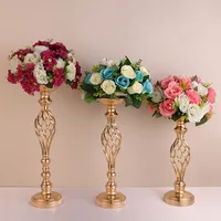 10PCS/LOT Candle Holders Candlestick Holder Stand Pillar Flowers Vases Wedding Decorations Centerpieces Road Lead Candelabra