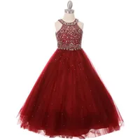 HI'LIAN Çiçek Kız Elbise Dans Parti Düğün Resital Örgün Balo Doğum Günü Elbisesi Prenses Elbise Yeni Sevimli