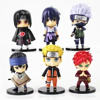 6pcs / set Naruto del anime del PVC Figuras muñecas Sakura Sasuke Kakashi Colección Modelo de Acción Juguetes para el regalo de los niños