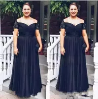 게다가 신부 드레스 A 라인 오프 숄더 레이스 골치 아픈 어머니의 신랑 드레스 맞춤 제작 이브닝 드레스의 크기 블랙 어머니