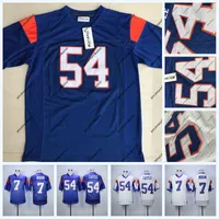 7 Alex Moran 54 Thad Castle Football Jersey Blue Mountain State BMS TV Show Goats Double Stitched Name and Number