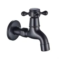 Black Antique Brass Lever Handle Laundry Bathroom Wetroom Wall Mount Washing Machine Faucet Outdoor Garden Hose Single Cold Tap