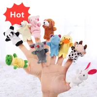 Mesmo mini-dedo animal bebê Plush Toy dedo Puppets Falar Props 10 grupos bicho de pelúcia Mais de Animais Bichos de pelúcia presentes Brinquedos congelados