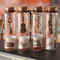 Retro Mini Стеклянные бутылок Желающий Крошечные Кувшины флаконы с пробкой кулоном ремесел повезло стекла дрейфа бутылка творческого украшения дома