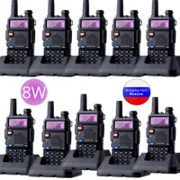 10 unids Baofeng UV-5R 8W Walkie Talkie Triple Power 8/4/1 WATTS VHF UHF DUAL BANDA UV5R Radio de dos vías portátiles